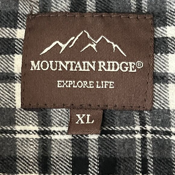Mountain Ridge Explore Life Men's Long Sleeve Black White Plaid Shirt XL Buttons - Picture 6 of 10